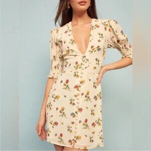 REFORMATION Allison Mini Dress - Floral Print Puff Sleeve